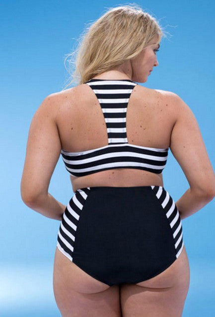 Split stripe bikini