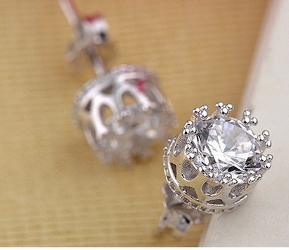 925 Sterling Silver Earrings crown hypoallergenic Earrings exquisite jewelry fashion jewelry lovers