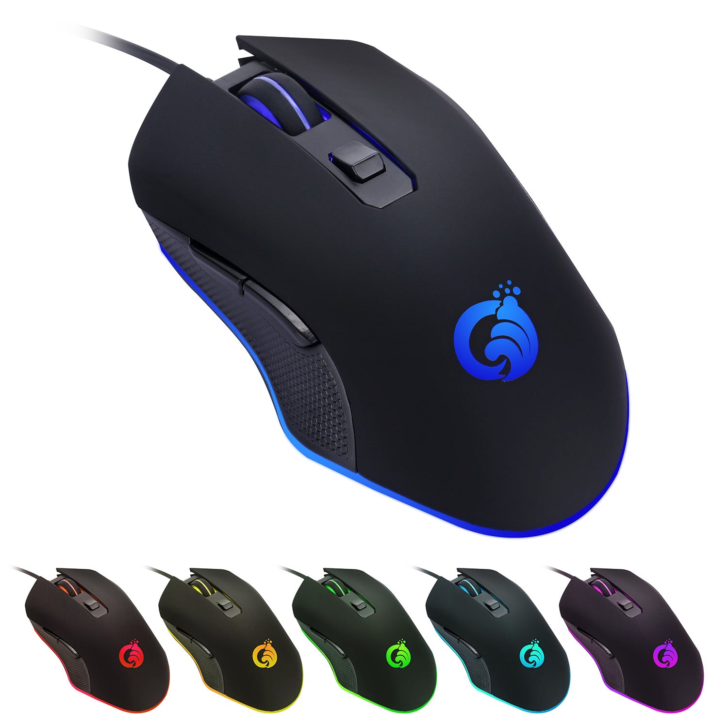 Wired gaming mouse glows