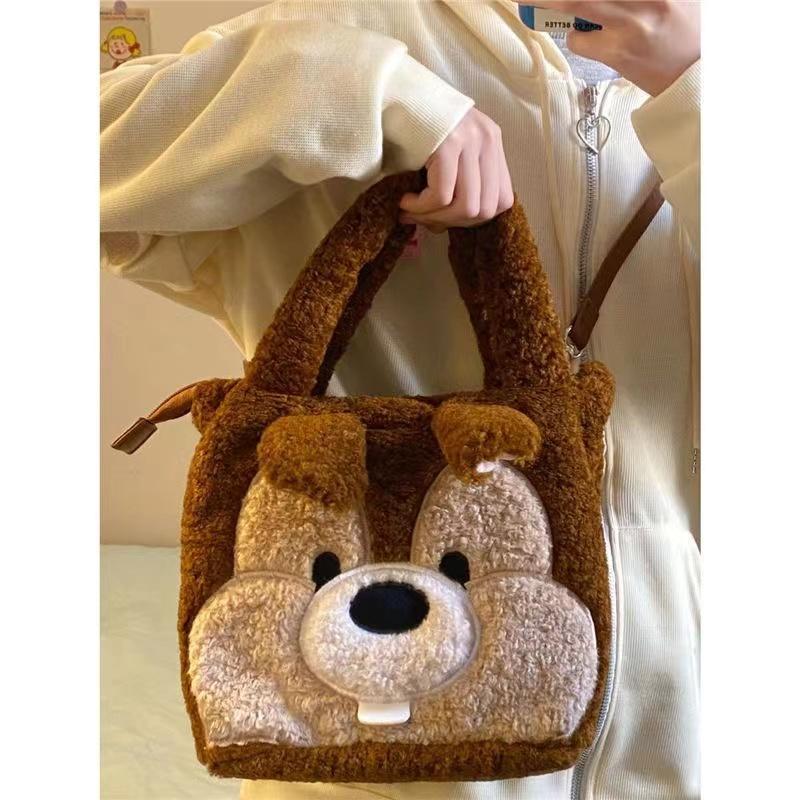 Winter Bags Flower Chestnut Squirrel Plush Handbag For Women