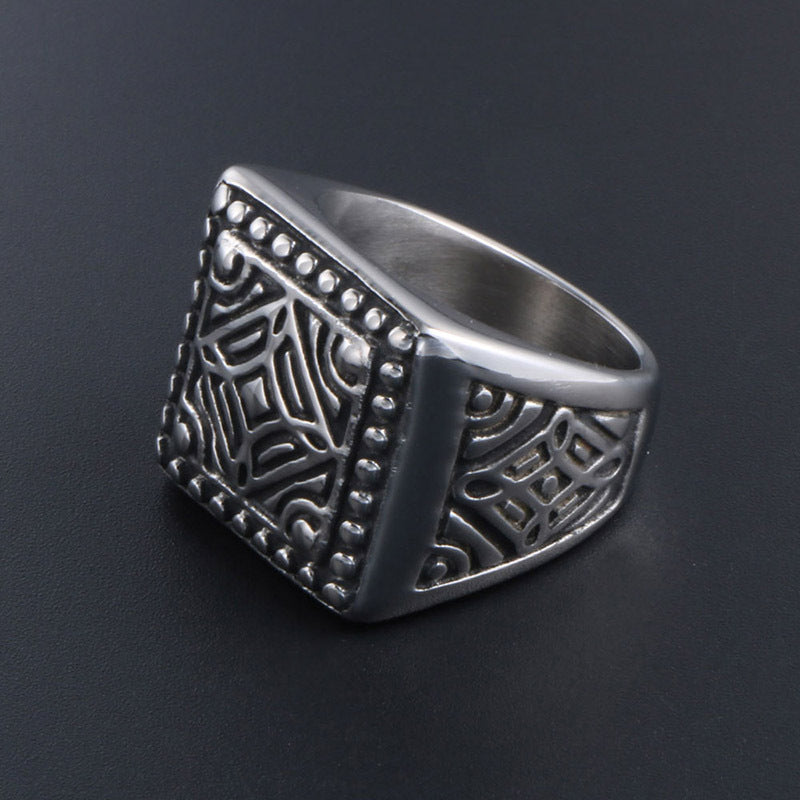 Personalized Men's Trendy Square Ring