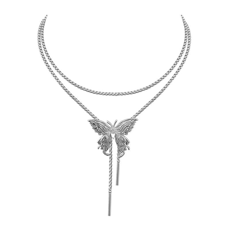 Can Draw Three-dimensional Butterfly Minority Necklace