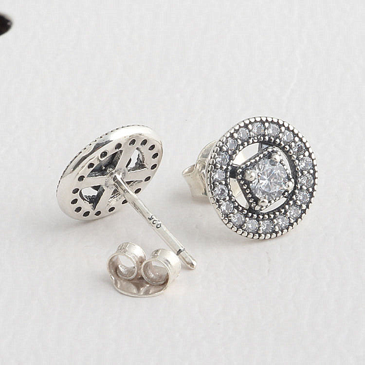 Vintage Charm Zircon Stud Earrings