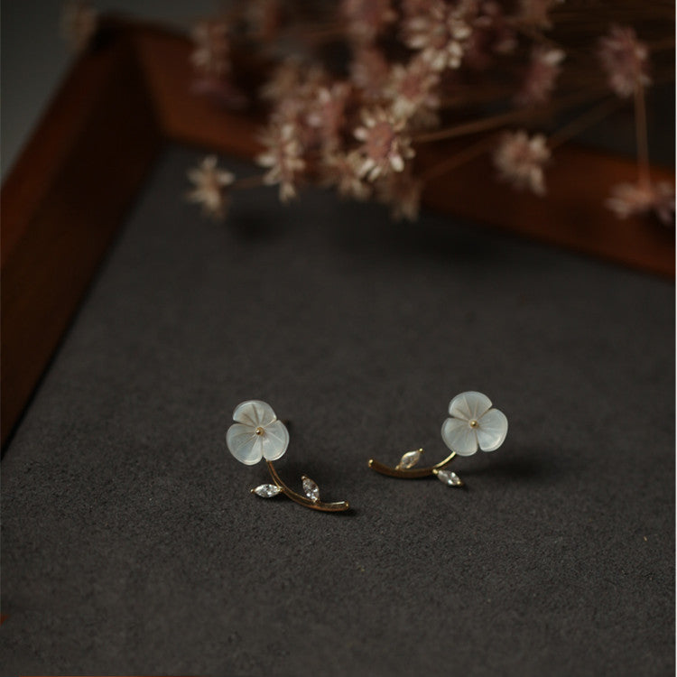 Cherry Blossom Shell Design Antique Fashion Earrings