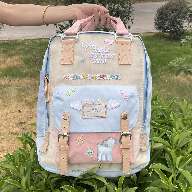 Doughnut Backpack Female College Style