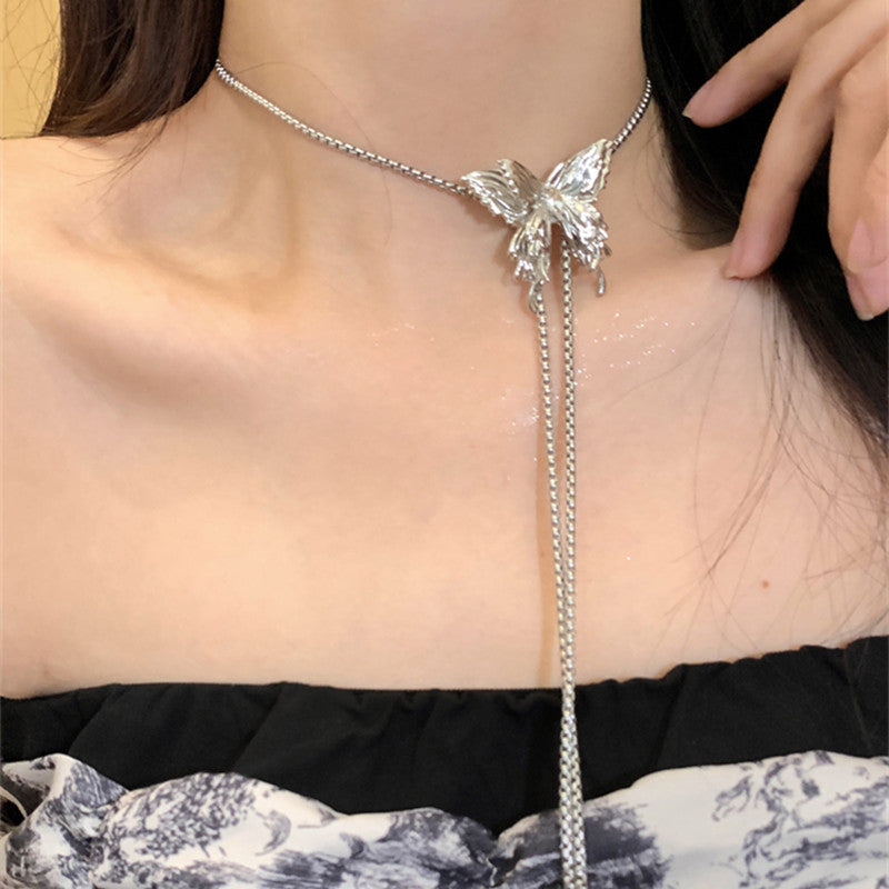 Can Draw Three-dimensional Butterfly Minority Necklace