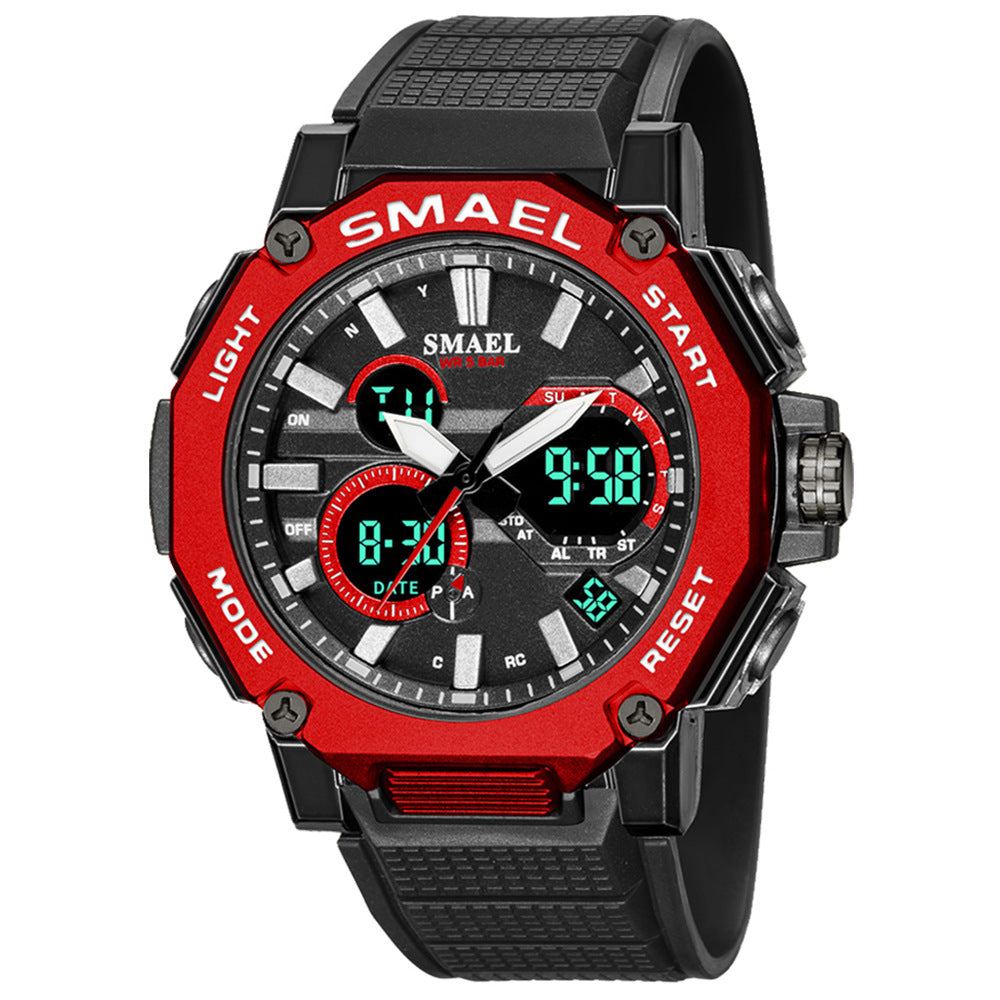 Double Display Waterproof Luminous Sports Electronic Watch