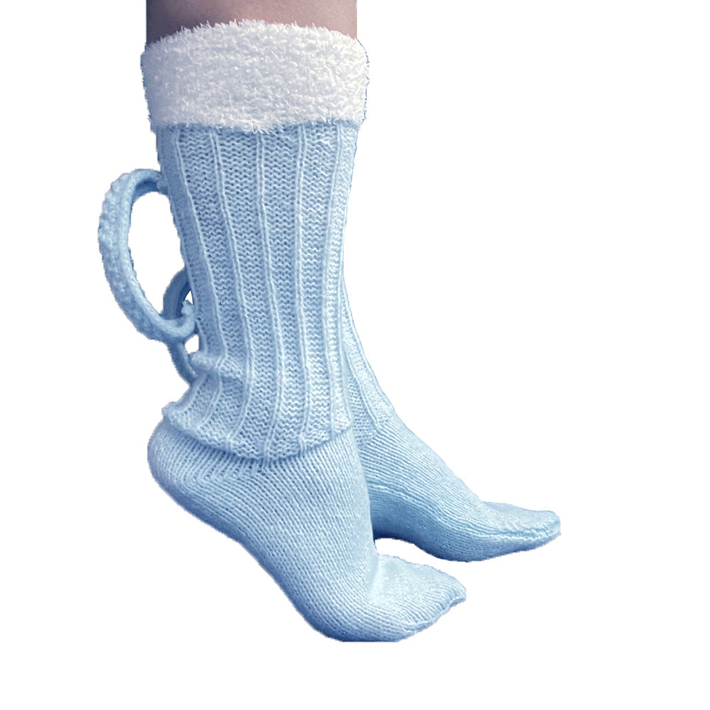 European And American Beer Socks Color Matching Home Floor Socks Thermal Middle Tube