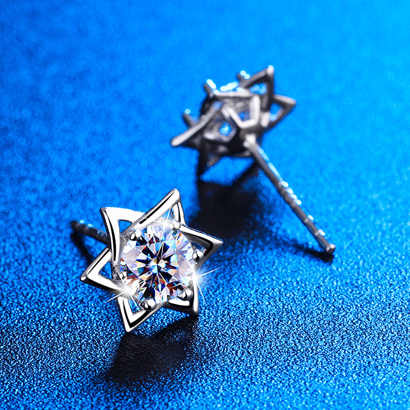 Fashion Hexagram Stud Earrings Women